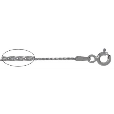 0.7mm Rhodium Plated Spiga Chain - 16" - 18" Length, Sterling Silver